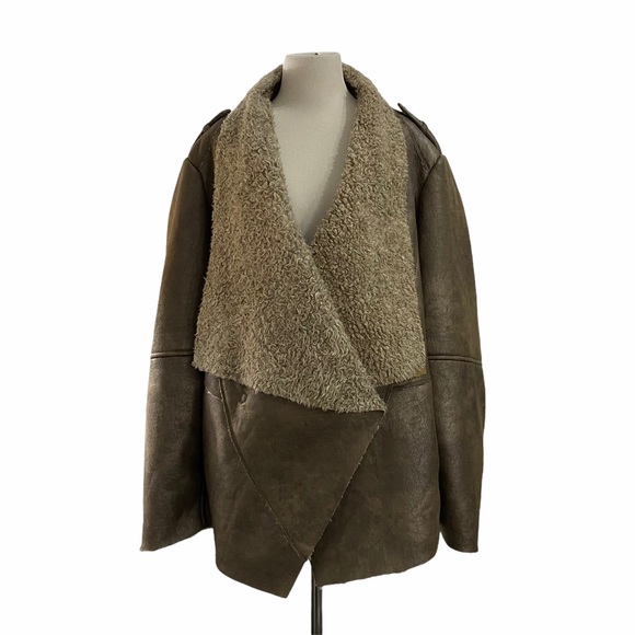 Black Rivet Jackets & Blazers - Black Rivet Faux Suede Fur Moto Jacket Plus Size